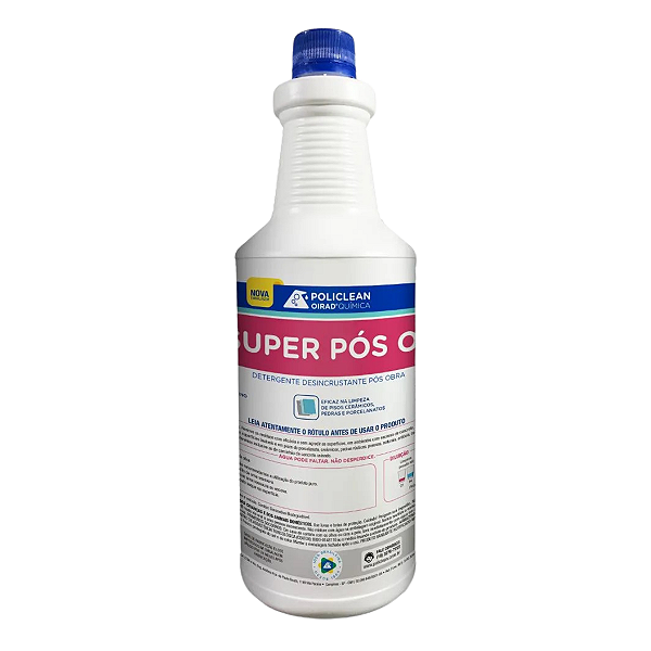 Super Limpador Pós Obra 1 litro Remove Resíduos da Obra Pisos - Policlean