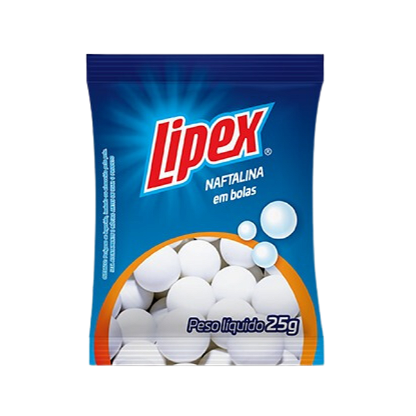 Naftalina Bolas 25g Lipex Efeito Repelente de Traça e Barata