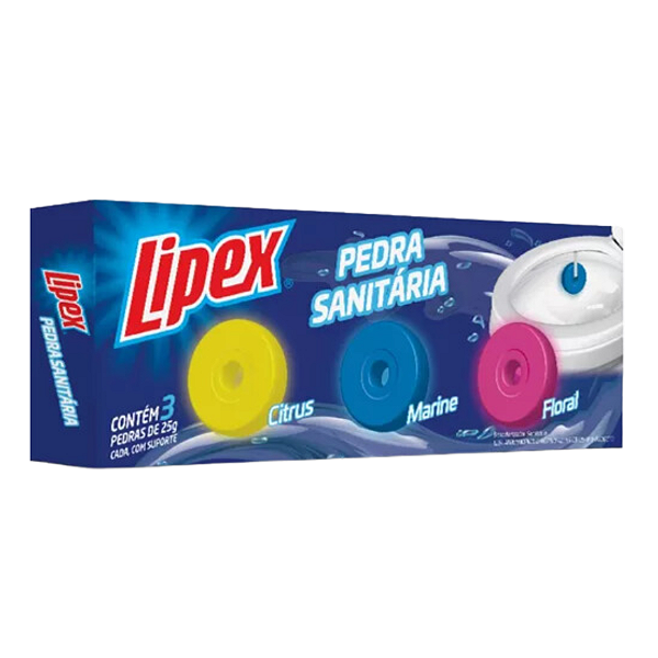 Pedra Sanitária 25g Cartucho c/ 3 Unidades Lipex