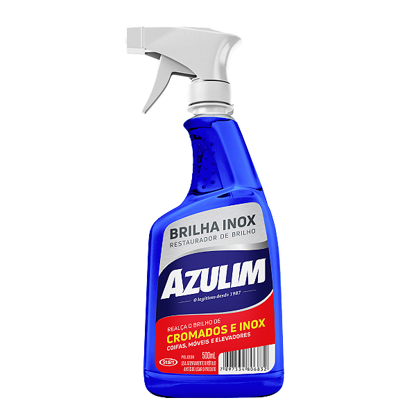 Brilha Inox Azulim 500ml Restaurador Brilho Polidor com Gatilho