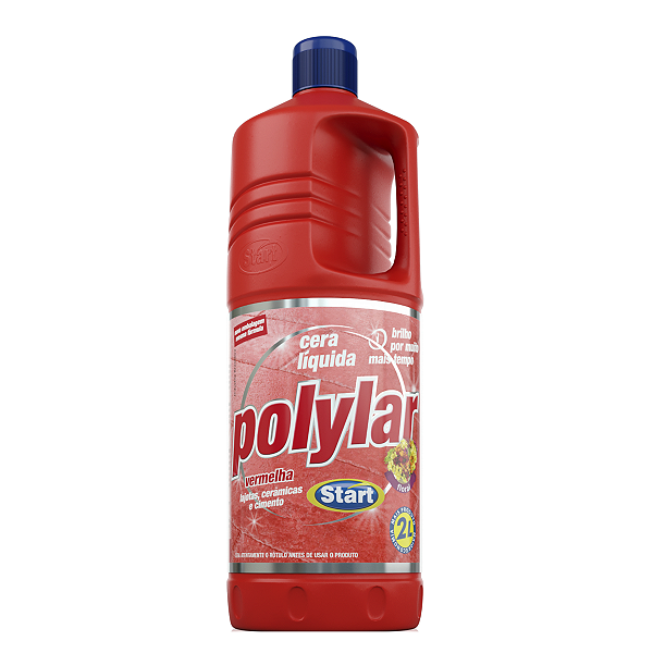 Cera Líquida Polylar Vermelha 2 litros Start Perfumada Floral p/ Pisos