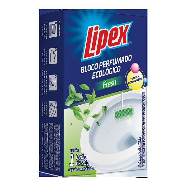 Pedra Sanitária Bloco Perfumado Ecológico 20g Banheiro Lipex Fresh