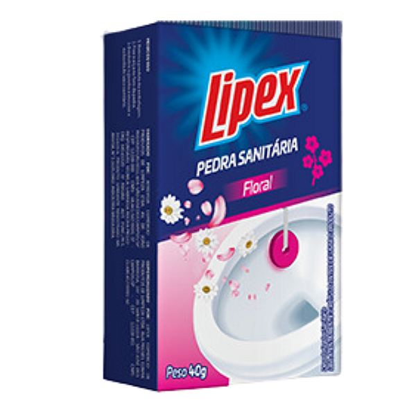 Pedra Sanitária 40g Detergente Limpa Perfuma Banheiro Lipex Floral