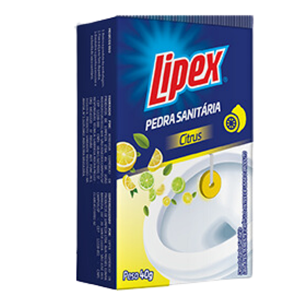 Pedra Sanitária 40g Detergente Limpa Perfuma Banheiro Lipex Citrus