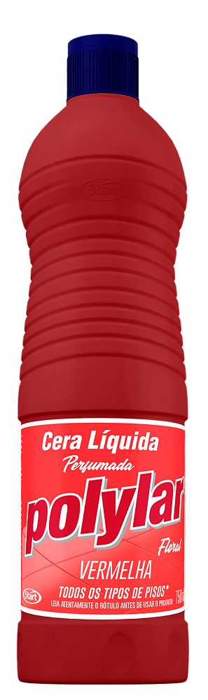 Cera Liquida Polylar Vermelha 750ml Perfumada Floral p/ Pisos