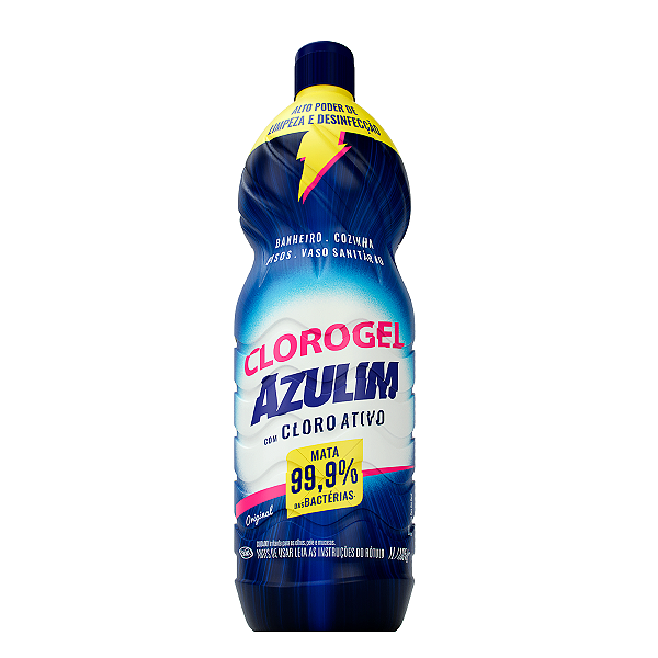 Cloro Em Gel Azulim Clorogel 1 Lt Mata 99,9% Das Bacterias