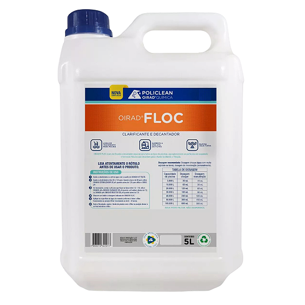 Clarificante Piscina, Floculante e Decantador 5 Litros Oirad