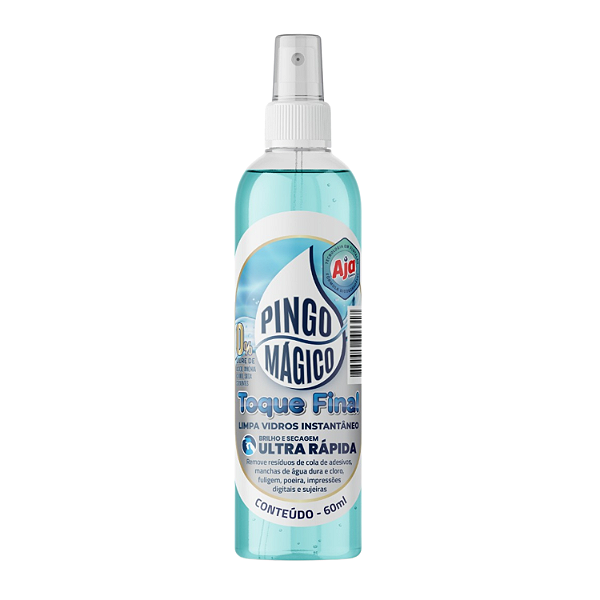 Limpa Vidros Instantaneo Potente Pingo Magico 60ml Toque Final Spray