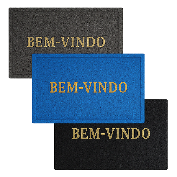 Tapete Capacho de Porta Entrada BEM VINDO de PVC 55cm x 35cm