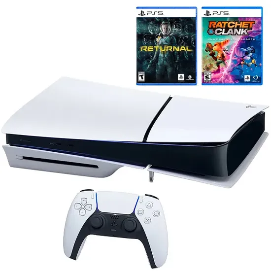 Playstation 5 Slim 1TB C/ Mídia Física C. 2 Jogos - Lacrado