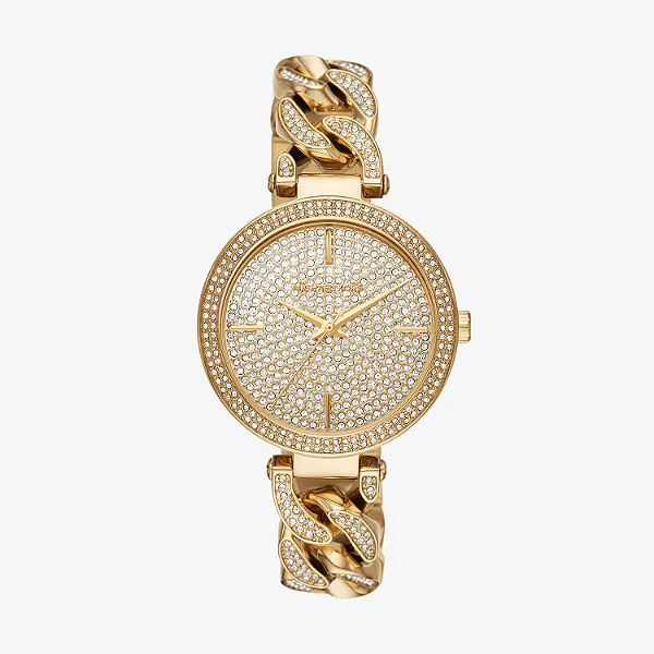 Relógio Michael Kors Feminino Aço Dourado C. Brilhos MK4674 - Lacrado