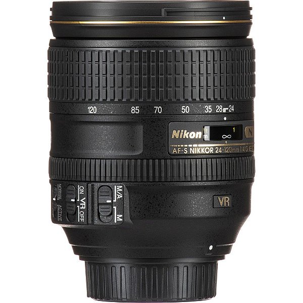 Lente Nikon AF-S 24-120mm f/4G ED VR para DSLR full frame - Lacrado