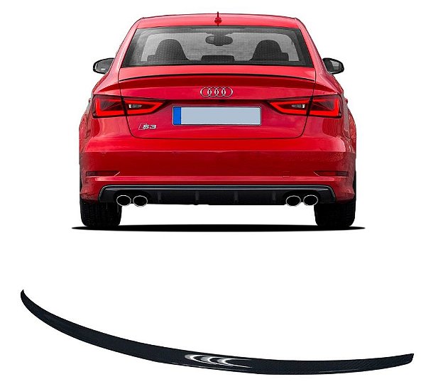 Aerofólio Audi A3 Sedan S3 Slim 2014-2020 Black Piano