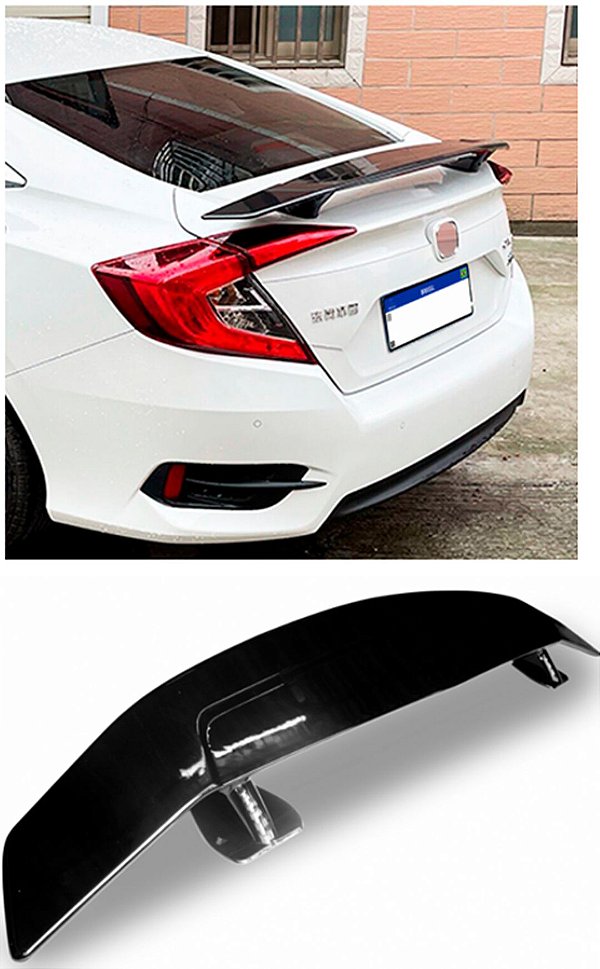 Aerofólio Honda Civic G10 c/Led Estilo SI 2017-2022 Black Pi