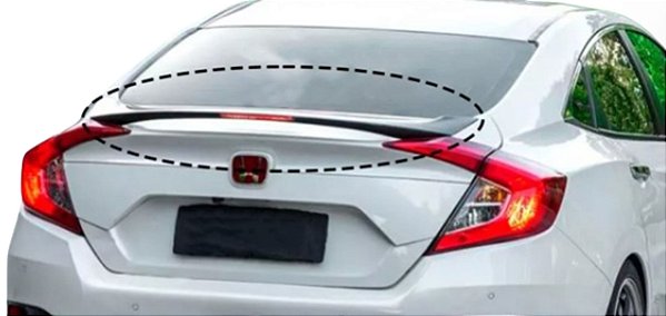 Aerofólio Honda Civic G10 c/ Led 2017-2022 Black Piano