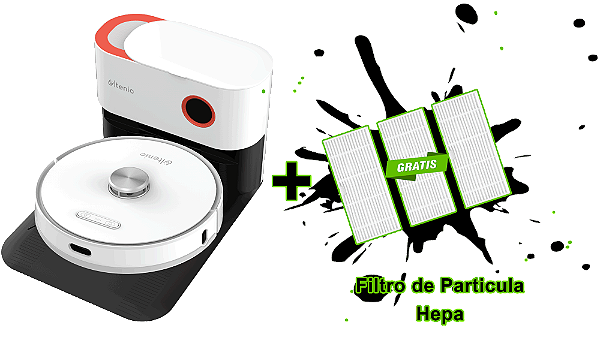 Robô Aspirador Almofada Giratória Dupla Branco Ultenic T10 Pro