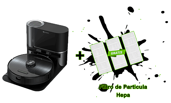 Robô Aspirador Almofada Giratória Dupla Preto Prosenic M9