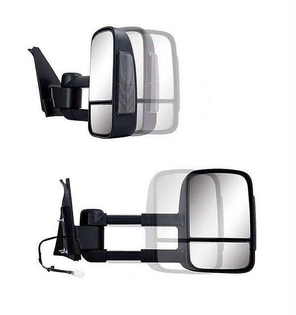 Retrovisor Americano Reboque Hilux 2016-2022 Preto