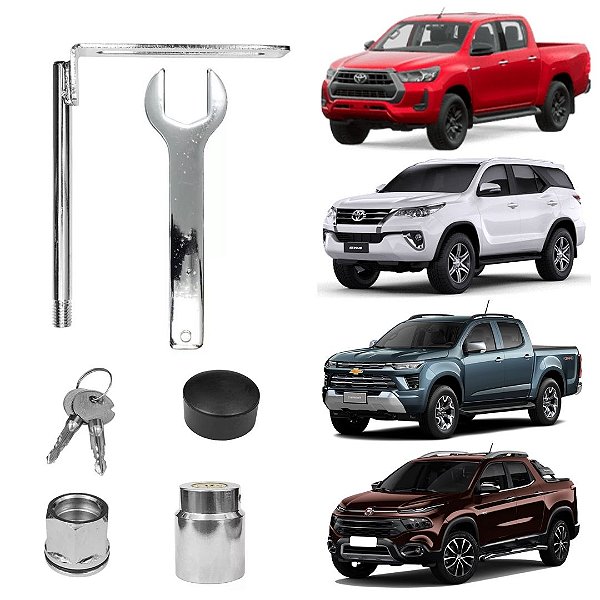 Trava Anti Furto Estepe Hilux Ranger Captur Sw4 S10 Toro Tri