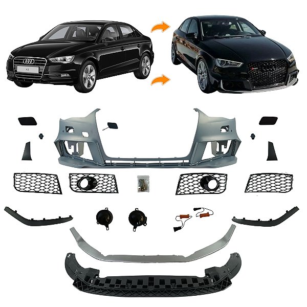 Kit Parachoque Rs3 Para Audi A3 E S3 2013-2016 Sem  Grade