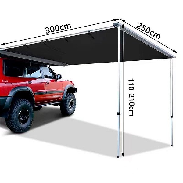 Toldo Para Automotivo Lateral  Retrátil 3,0 X 2,5 Mts Off Road Com Led