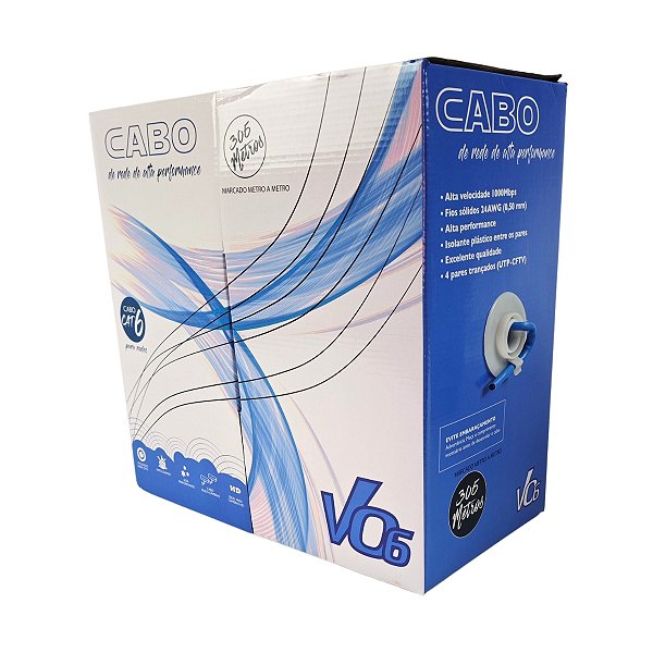 Cabo De Rede Cat6 24awg Cx 305m Utp 305 M Metros