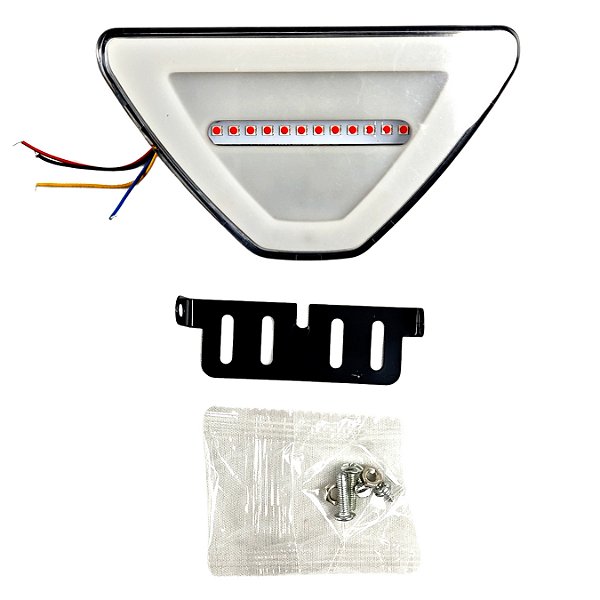 Brake Light Universal F1 Led Gel Triângular  22cm Branco