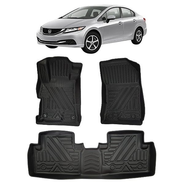 Jogo Tapete Bandeja Honda Civic G9 2012 até 2016 Automotivo