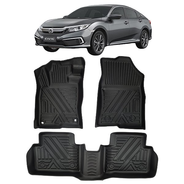 Jogo Tapete Bandeja Honda Civic G10 2017 até 2021 Automotivo