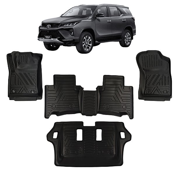 Jogo Tapete Bandeja Toyota SW4 2016 Até 2025 7 Lugares Emborrachado