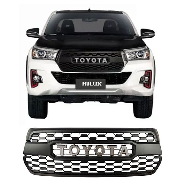 Grade Frontal Toyota Hilux 2019 e 2020 Sport Letras Grafite