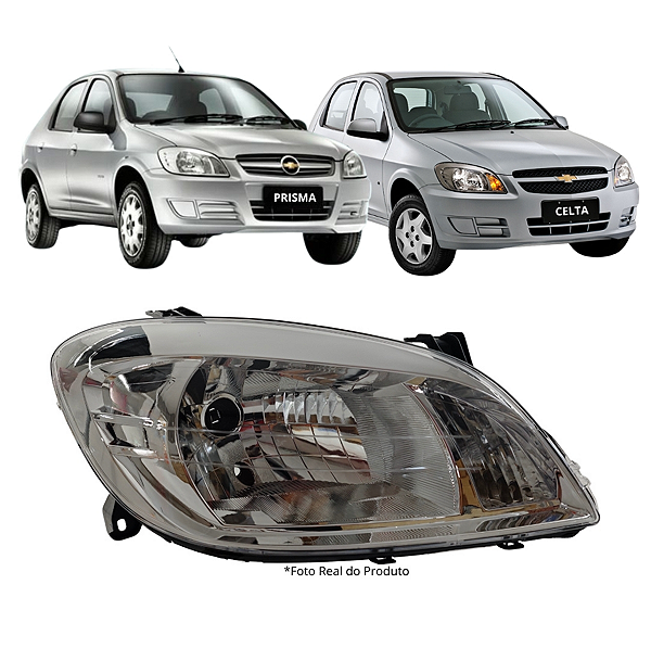 Farol Celta/Prisma 2006 até 2015 Cromado Lado Direito Passageiro