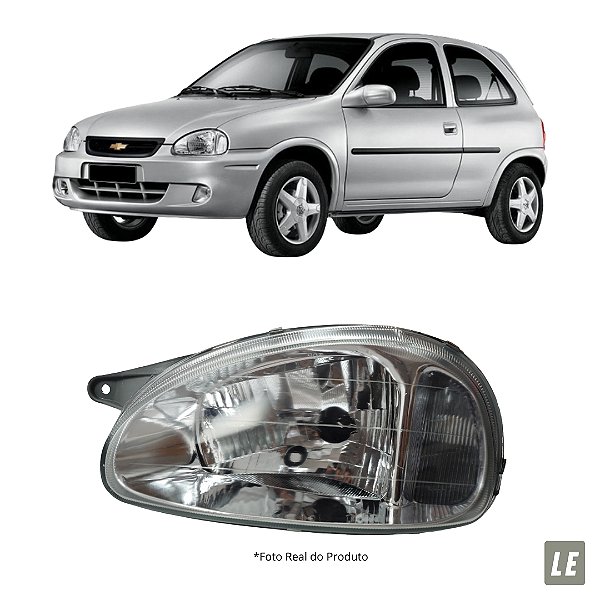 Farol Corsa 1994 Até 2000 Cromado Lado Esquerdo Motorista