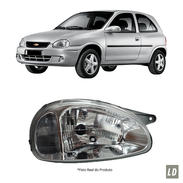 Farol Corsa 1994 Até 2000 Cromado Lado Direito Passageiro