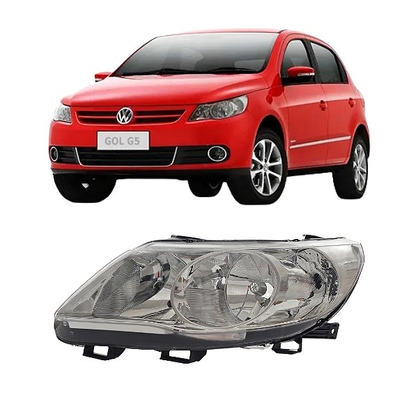 Farol Gol G5 Saveiro Voyage 2008 Até 2013 Duplo Cromado LE Motorista
