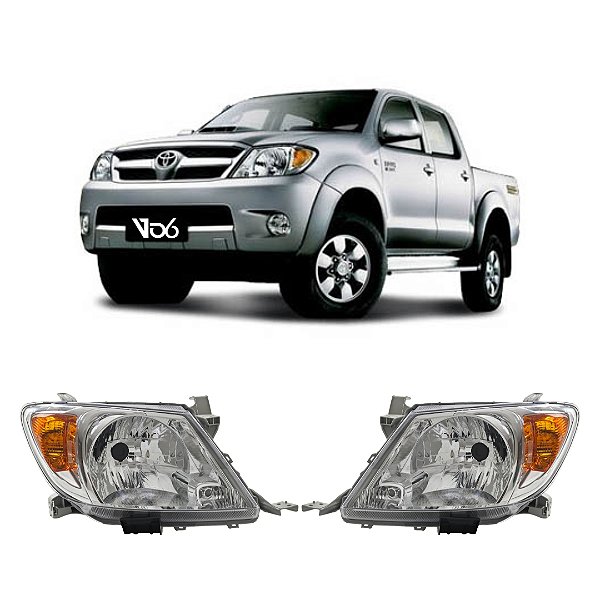 Par Farol Hilux 2005 2006 2007 2008 2009 2010 2011 Cromado Pisca Âmbar