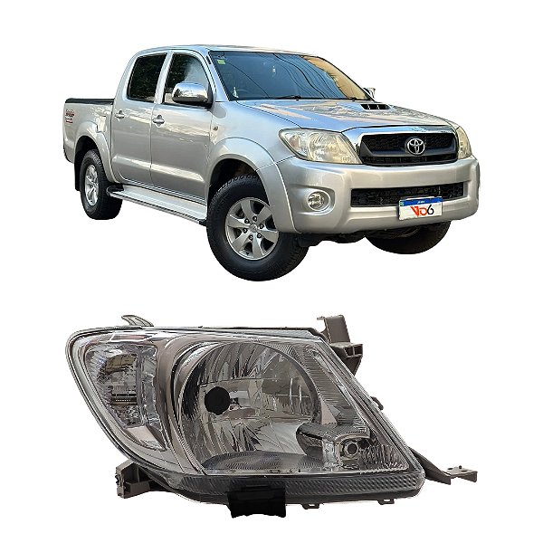 Farol Hilux 2009 Até 2011 Cromado LD Passageiro