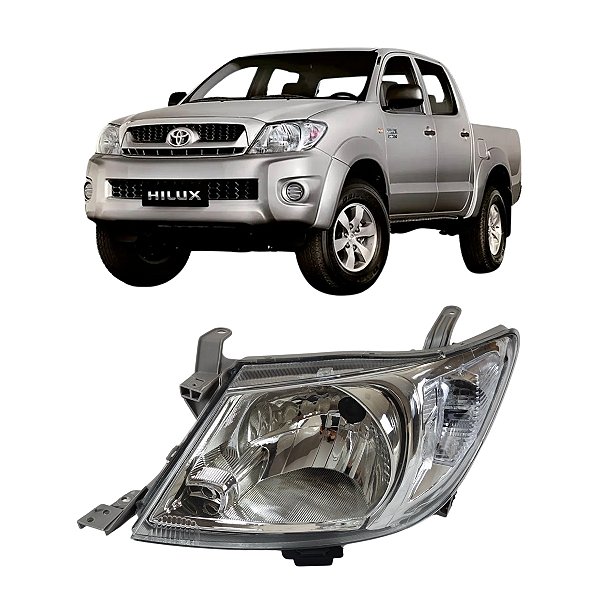 Farol Hilux 2009 Até 2011 Cromado LE Motorista