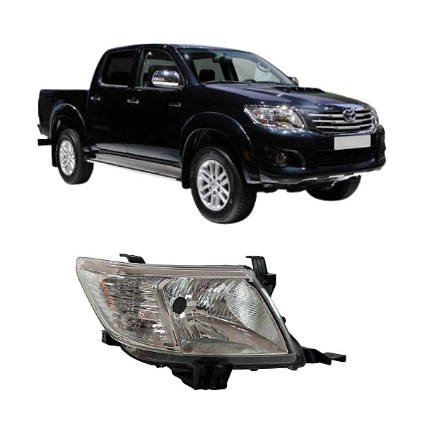 Farol Direito Hilux 2012 Até 2015 Cromado LD Passageiro
