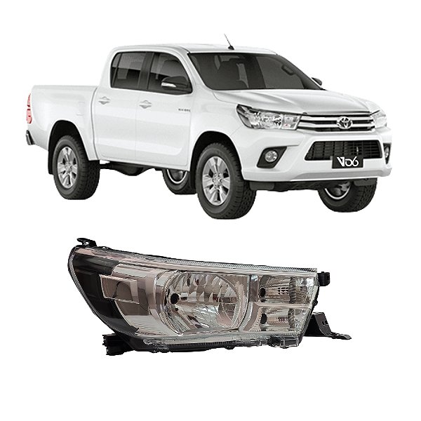 Farol Hilux 2016 Até 2020 Cromado LD Passageiro