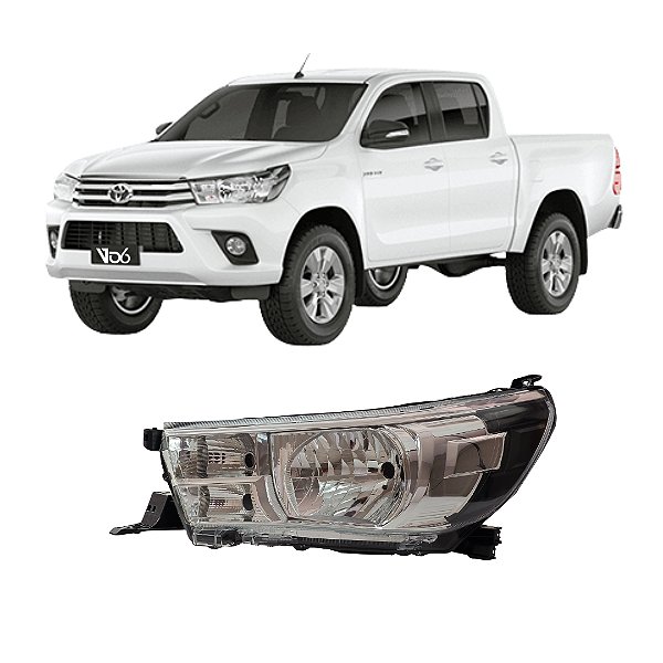 Farol Hilux 2016 Até 2020 Cromado LE Motorista