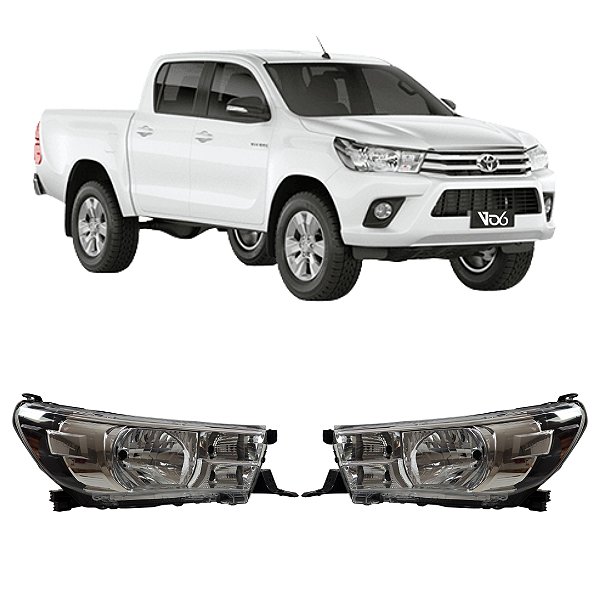 Par Farol Hilux 2016 Até 2020 Halógeno Cromado