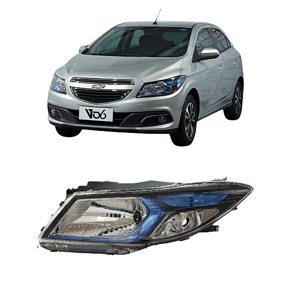 Farol Onix Hatch 2012 Até 2016 Mascara Azul LE Motorista