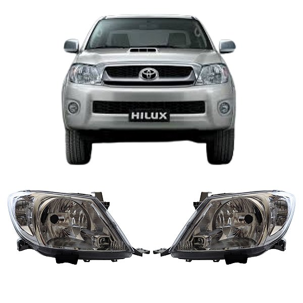 Par Farol Hilux 2005 Até 2011 Mascara Cromada