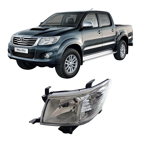 Farol Hilux 2012 Até 2015 Mascara Cromada LE Motorista