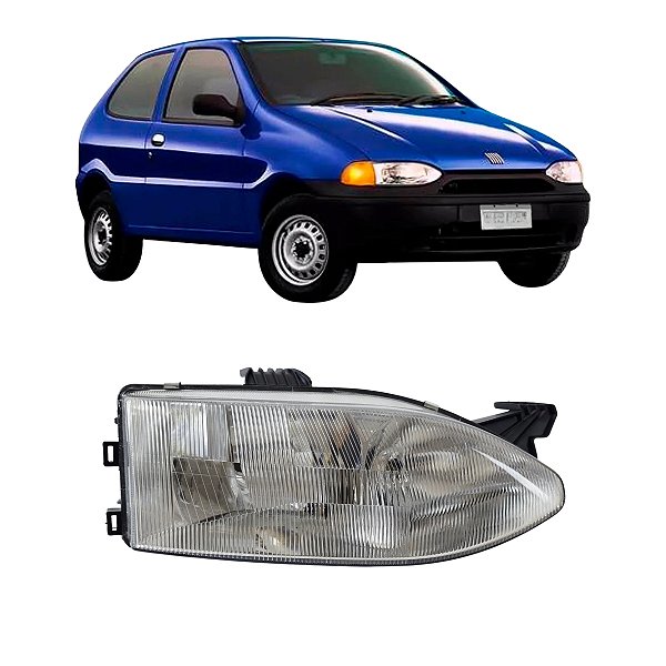 Farol Palio 1996 Até 2000 Mascara Cromada LD Passageiro