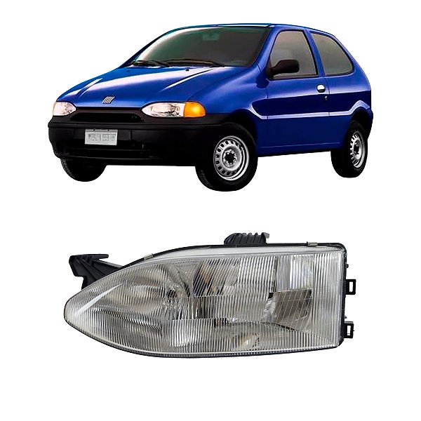 Farol Palio 1996 Até 2000 Mascara Cromada LE Motorista