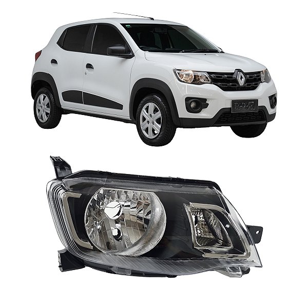 Farol Kwid 2017 Até 2022 Mascara Negra LD Passageiro
