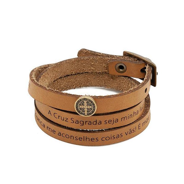 Pulseira Oração de São Bento Caramelo