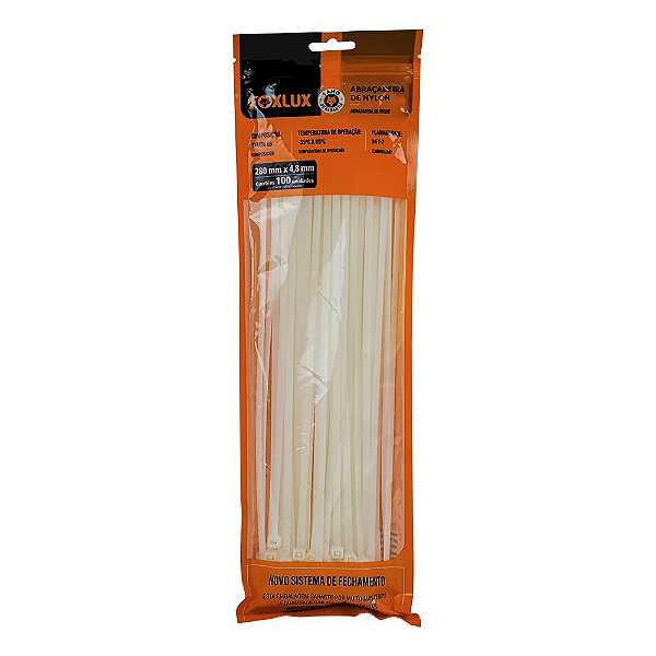 Abracadeira Nylon Branca 280x4,8 Foxlux